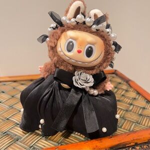 3 pc Black Dress and Pearls